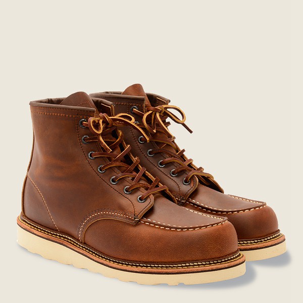 Red Wing Mens Classic Moc - 6-inchr Rough & Tough Leather - Heritage Boots Brown - 5719RUSCH